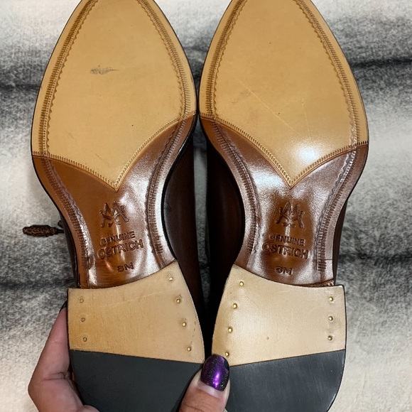 Mezlan-Albano Brown/Rugger Ostrich Wing Tip - Picture 4 of 8